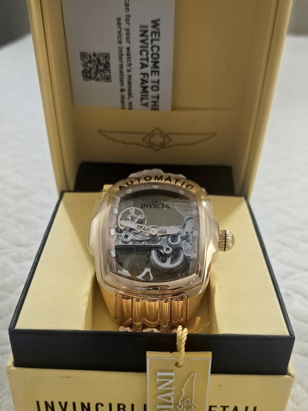 Invicta Gold Tone Automatic Skeleton Dial Men's Watch